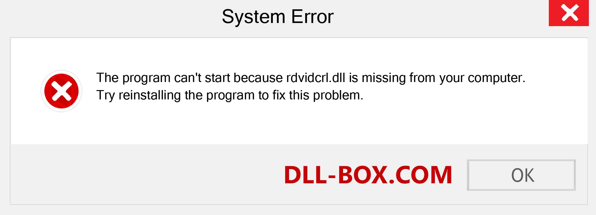  rdvidcrl.dll file is missing?. Download for Windows 7, 8, 10 - Fix  rdvidcrl dll Missing Error on Windows, photos, images